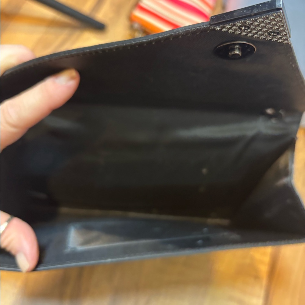 Black Vintage Envelope Clutch signs of use